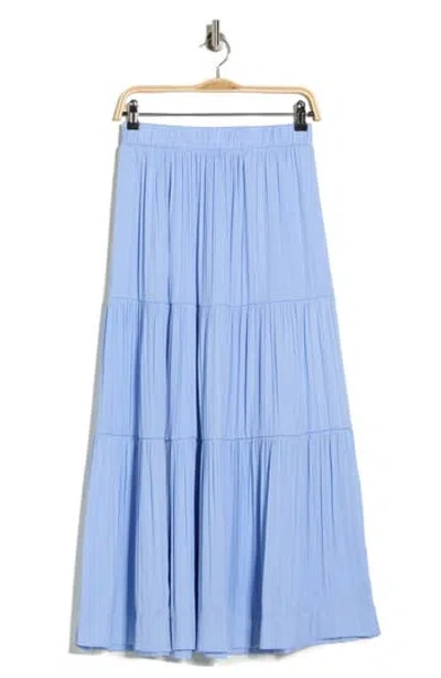 T Tahari Textured Tiered Skirt In Blue