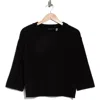 T Tahari Three Quarter Boxy Sweater In Black