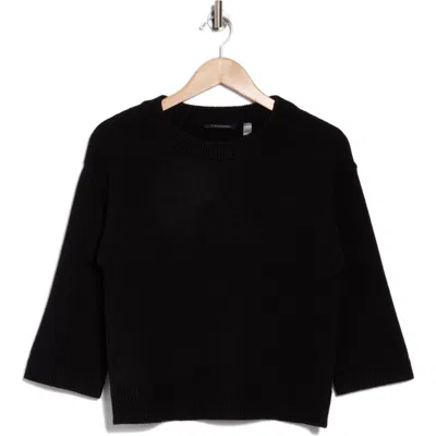 T Tahari Three Quarter Boxy Sweater In Black