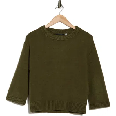 T Tahari Three Quarter Boxy Sweater In Evening Pine Heather