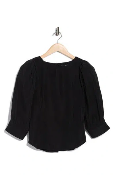 T Tahari Three Quarter Sleeve Top In Black