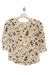 T Tahari Three Quarter Sleeve Top In Multi