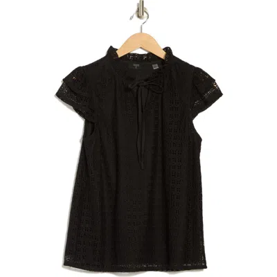 T Tahari Tie Neck Lace Top