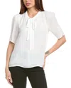 T Tahari Tie-neck Woven Top