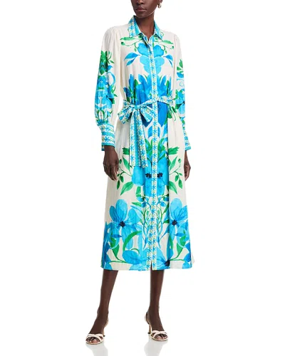 T Tahari Tie Waist Dress In Multi