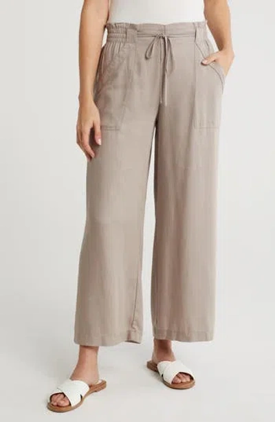 T Tahari Tie Waist Wide Leg Pants In Fawn