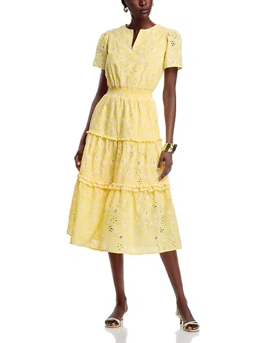 T Tahari Tiered Maxi Dress In Yellow Sky