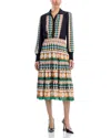 T Tahari Tiered Midi Dress In Blue