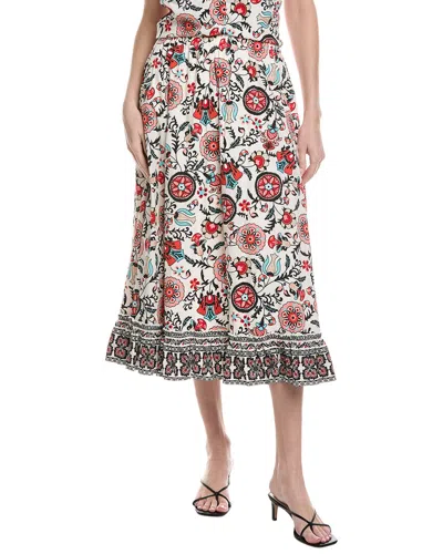 T Tahari Tiered Midi Skirt In White