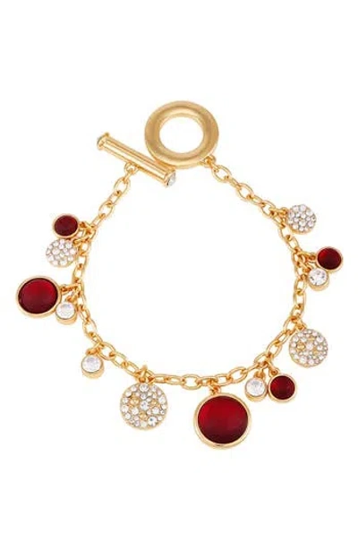 T Tahari Toggle Line Charm Bracelet In Gold