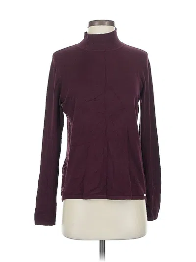 Pre-owned T Tahari Turtleneck Sweater In Burgundy