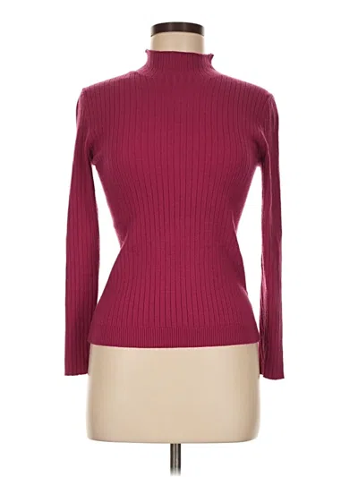 Pre-owned T Tahari Turtleneck Sweater In Burgundy