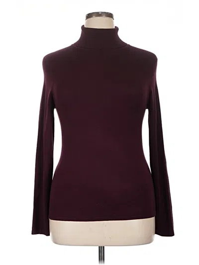 Pre-owned T Tahari Turtleneck Sweater In Burgundy
