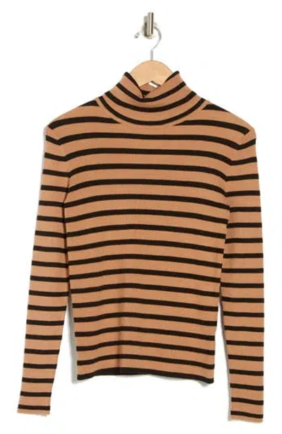 T Tahari Turtleneck Sweater In Camel/black