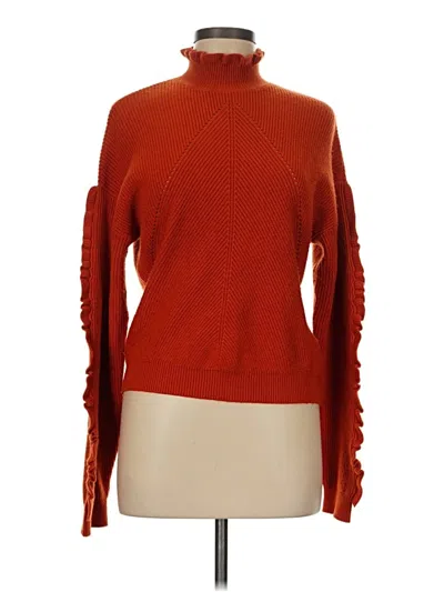 Pre-owned T Tahari Turtleneck Sweater In Orange