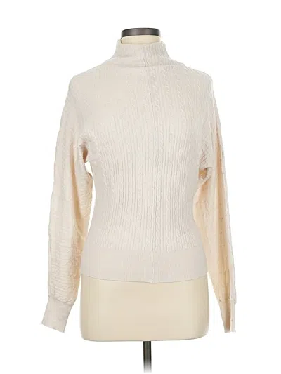 Pre-owned T Tahari Turtleneck Sweater In White