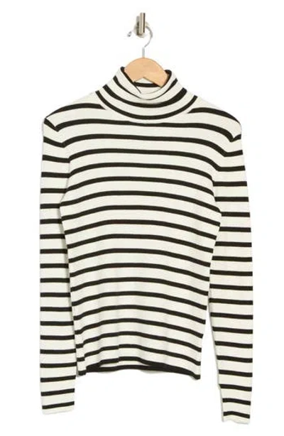 T Tahari Turtleneck Sweater In White Star/black