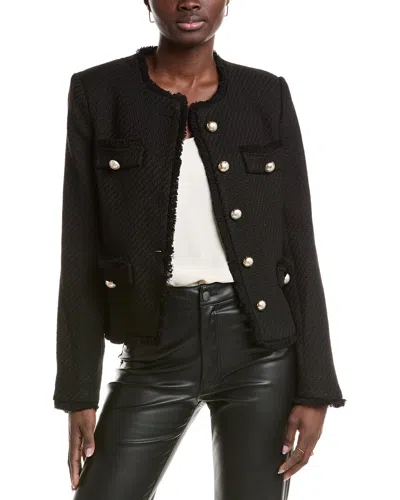 T Tahari Tweed Jacket In Black
