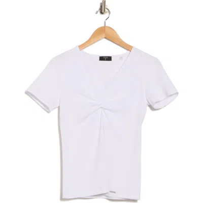 T Tahari Twist Front V-neck T-shirt