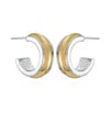 T Tahari Two-tone Open Hoop Earrings In Gold