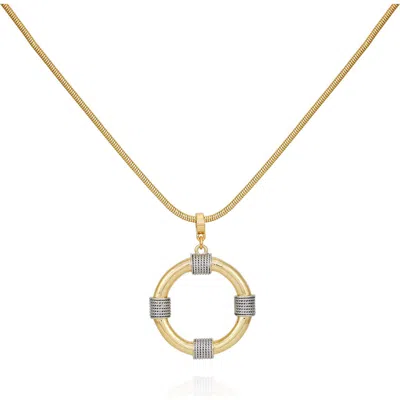 T Tahari Two-tone Pendant Necklace In Gold