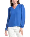 T Tahari V-neck Blouse In Blue