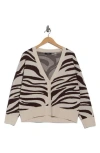 T Tahari V-neck Double Knit Cardigan In Multi