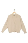 T Tahari V-neck Double Knit Cardigan In Natural