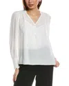 T Tahari V-neck Ruffle Blouse In White