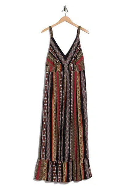 T Tahari V-neck Sleeveless Dress In Brown