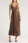 T Tahari V-neck Sleeveless Dress In Multi