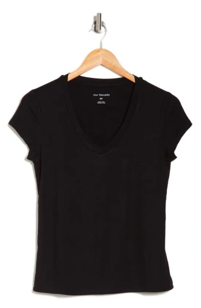 T Tahari V-neck T-shirt In Black