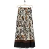T Tahari Voile Tiered Maxi Skirt In Black/brown Sketch P