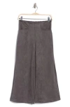 T Tahari Wide Leg Faux Suede Crop Pants In Carbon Sky