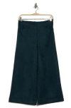 T Tahari Wide Leg Faux Suede Crop Pants In Evening Pine