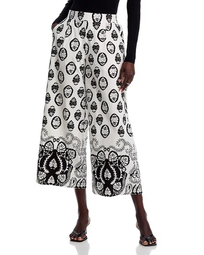 T Tahari Wide Leg Pants In Black And White Star