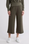 T Tahari Wide Leg Scuba Crop Pants In Cypress Olive