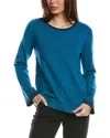 T Tahari Wide Sleeve Jersey Pullover In Blue