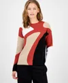 T Tahari Women's Abstract Colorblocked Sweater In Black