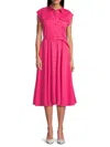 T Tahari Women's Belted Midi-dress In Tulip Pink