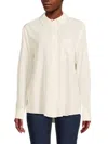 T Tahari Women's Classic Pocket Button Down Shirt In Ivory