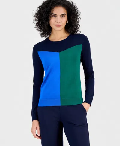 T Tahari Women's Colorblocked Crewneck Sweater In Multi