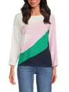 T Tahari Dolman Sleeve Crewneck Sweater In Multi