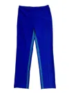 T Tahari Women's Contrast Inseam Stripe Straight Pants In Blue In Blue