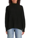 T Tahari Women's Drop Shoulder 100% Cashmere Sweater In Black