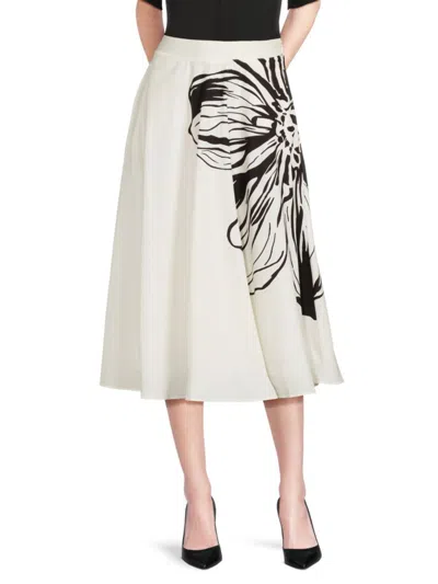 T Tahari Women's Floral Midi-skirt