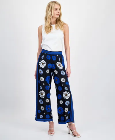 T Tahari Women's Floral Wide-leg Ankle Pants In Multi