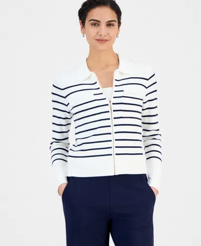 T Tahari Women's Full-zip Milano Jacket In White