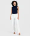 T Tahari Women's High-rise Wide-leg Ankle Pants In White