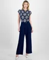 T Tahari Women's High-rise Wide-leg Pants In Evening Navy